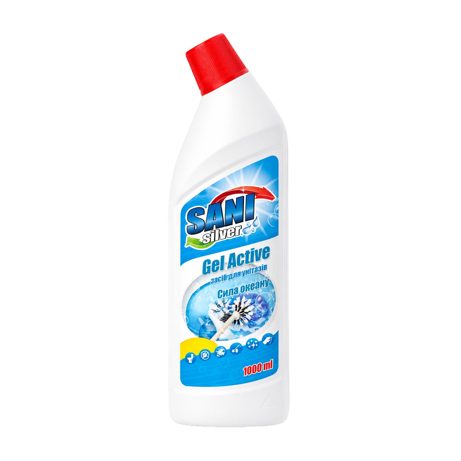Засіб для унітазів Sani Silver Gel Active Сила океану, 1 л